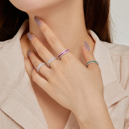 [LUCKY LOVE]Delicate Colorful Round Cut Daily Ring