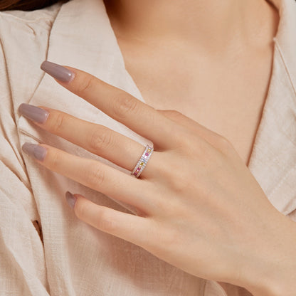 [LUCKY LOVE]Delicate Colorful Round Cut Daily Ring