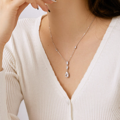 [LUCKY LOVE]Dazzling Pear Cut Necklace