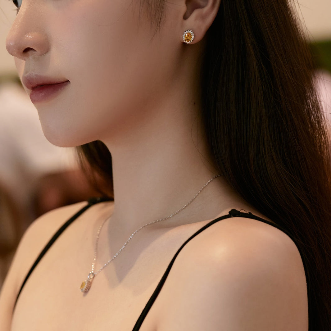 [LUCKY LOVE]Delicate Radiant Oval Cut Daily Earrings