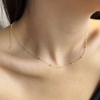 [LUCKY LOVE]Small Bead Clavicle Chain Simple Necklace