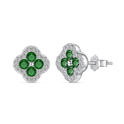 [LUCKY LOVE]Four-Leaf Clover Flower Shaped Earrings