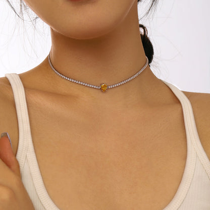 [LUCKY LOVE]1.0 carat Unique Pear Cut Tennis Necklace
