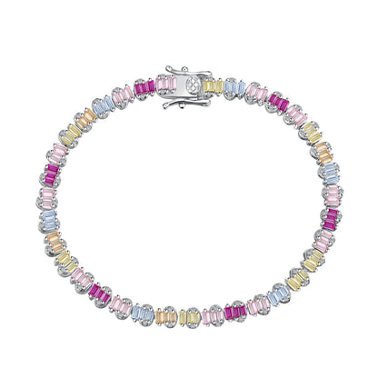 [LUCKY LOVE]Delicate Colorful Emerald Cut Party Bracelet
