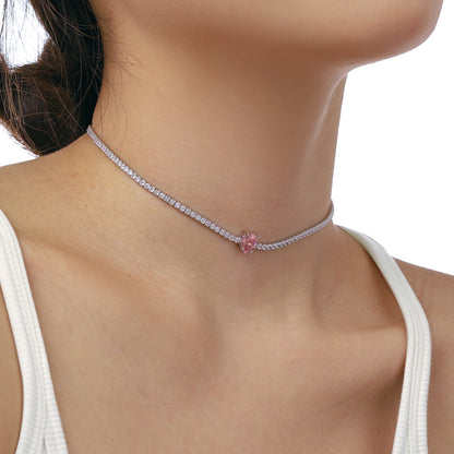 [LUCKY LOVE]1.0 carat Unique Pear Cut Tennis Necklace