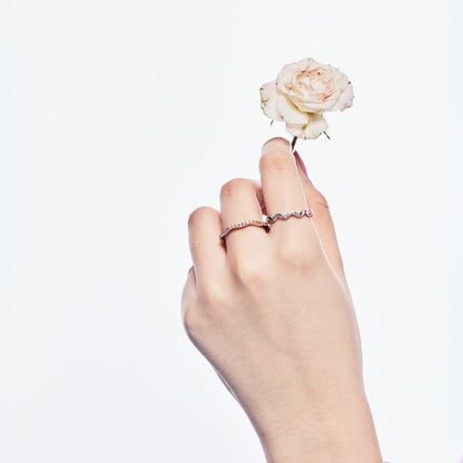 [LUCKY LOVE]Ornate Vibrant Round Cut Daily Ring