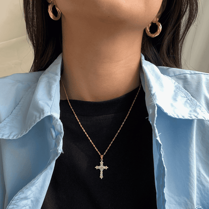 [LUCKY LOVE]Delicate Cross Shape Necklace