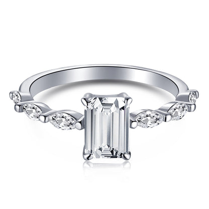 [LUCKY LOVE]1.0 Carat Dainty Resplendent Radiant Cut Daily Ring