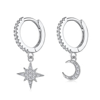 [LUCKY LOVE]Star and Moon Asymmetric Earrings