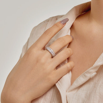 [LUCKY LOVE]Ornate Colorful Radiant Cut Daily Ring
