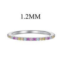 [LUCKY LOVE]Ornate Colorful Round Cut Tennis Ring