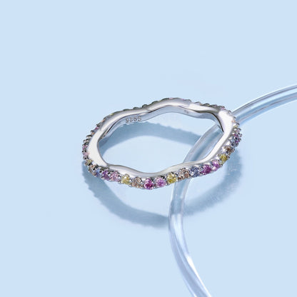 [LUCKY LOVE]Dainty Colorful Round Cut Party Ring