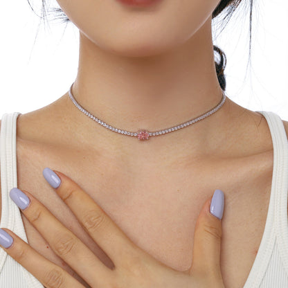 [LUCKY LOVE]1.0 Carat Shining Oval Cut Necklace