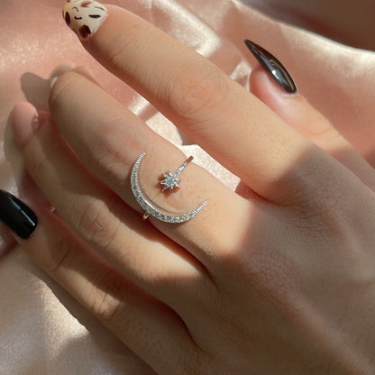 [LUCKY LOVE]Eternity Moon & Star Ring