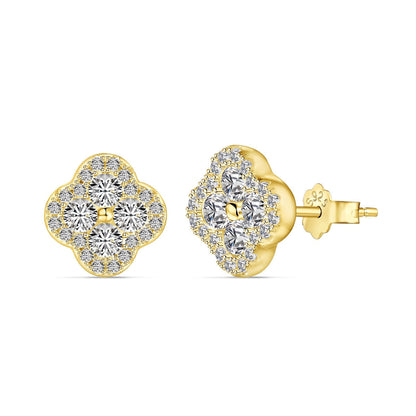 [LUCKY LOVE]Four-Leaf Clover Flower Shaped Earrings