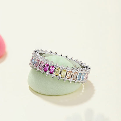[LUCKY LOVE]Splashy Ornate Emerald Cut Cocktail Ring