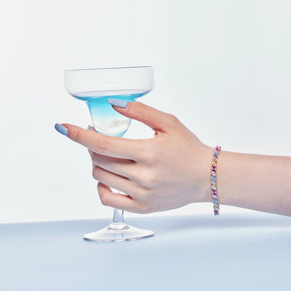 [LUCKY LOVE]Ornate Sparkling Multi Cut Party Bracelet