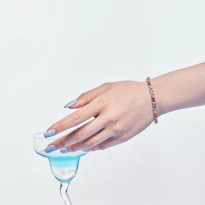 [LUCKY LOVE]Ornate Sparkling Multi Cut Party Bracelet