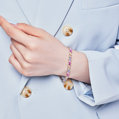 [LUCKY LOVE]Ornate Sparkling Multi Cut Party Bracelet
