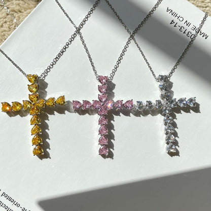 [LUCKY LOVE]Radiant Cross Shape Necklace