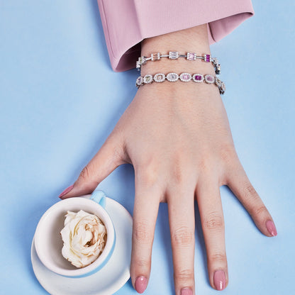 [LUCKY LOVE]Dainty Charming Emerald Cut Daily Bracelet