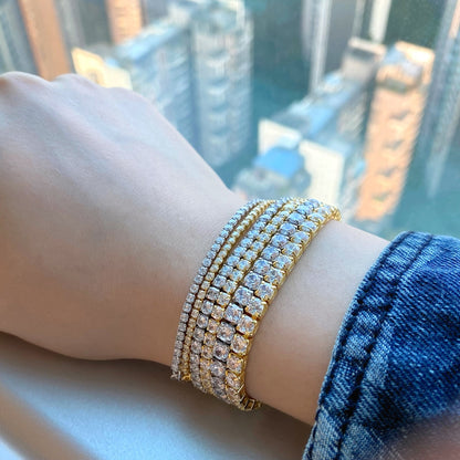 [LUCKY LOVE]Sparkling Radiant Princess Cut Tennis Bracelet