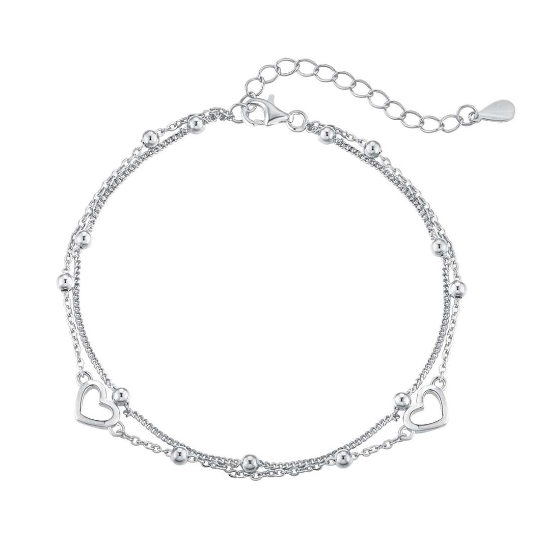 [LUCKY LOVE]Dainty Double Layer Love Heart Bracelet