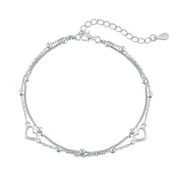[LUCKY LOVE]Dainty Double Layer Love Heart Bracelet