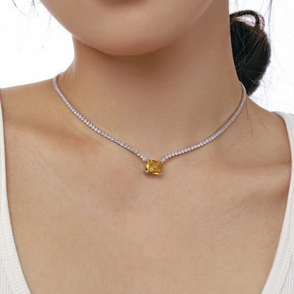 [LUCKY LOVE]4.0 Carat Elegant Radiant Cut Necklace