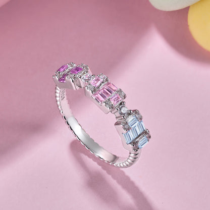 [LUCKY LOVE]Unique Colorful Emerald Cut Party Ring