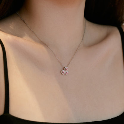[LUCKY LOVE]Elegant Flower Shape Pear Cut Necklace