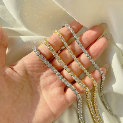 [LUCKY LOVE]Sparkling Radiant Princess Cut Tennis Bracelet