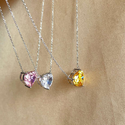 [LUCKY LOVE]6.0 carat Radiant Heart Shape Necklace