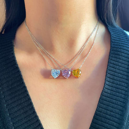 [LUCKY LOVE]6.0 carat Radiant Heart Shape Necklace