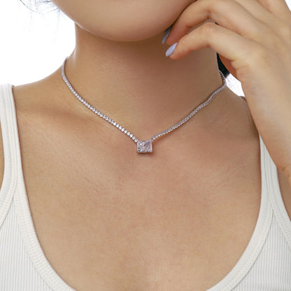 [LUCKY LOVE]4.0 Carat Elegant Radiant Cut Necklace