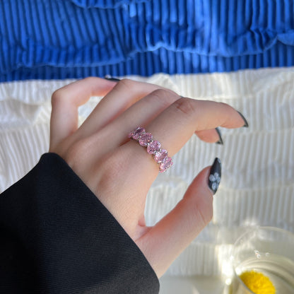 [LUCKY LOVE]Dainty Elongated Cushion Cut Tennis Ring