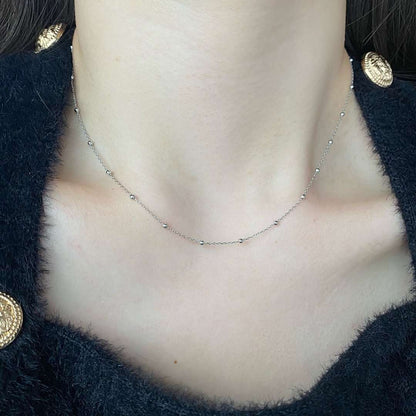 [LUCKY LOVE]Small Bead Clavicle Chain Simple Necklace
