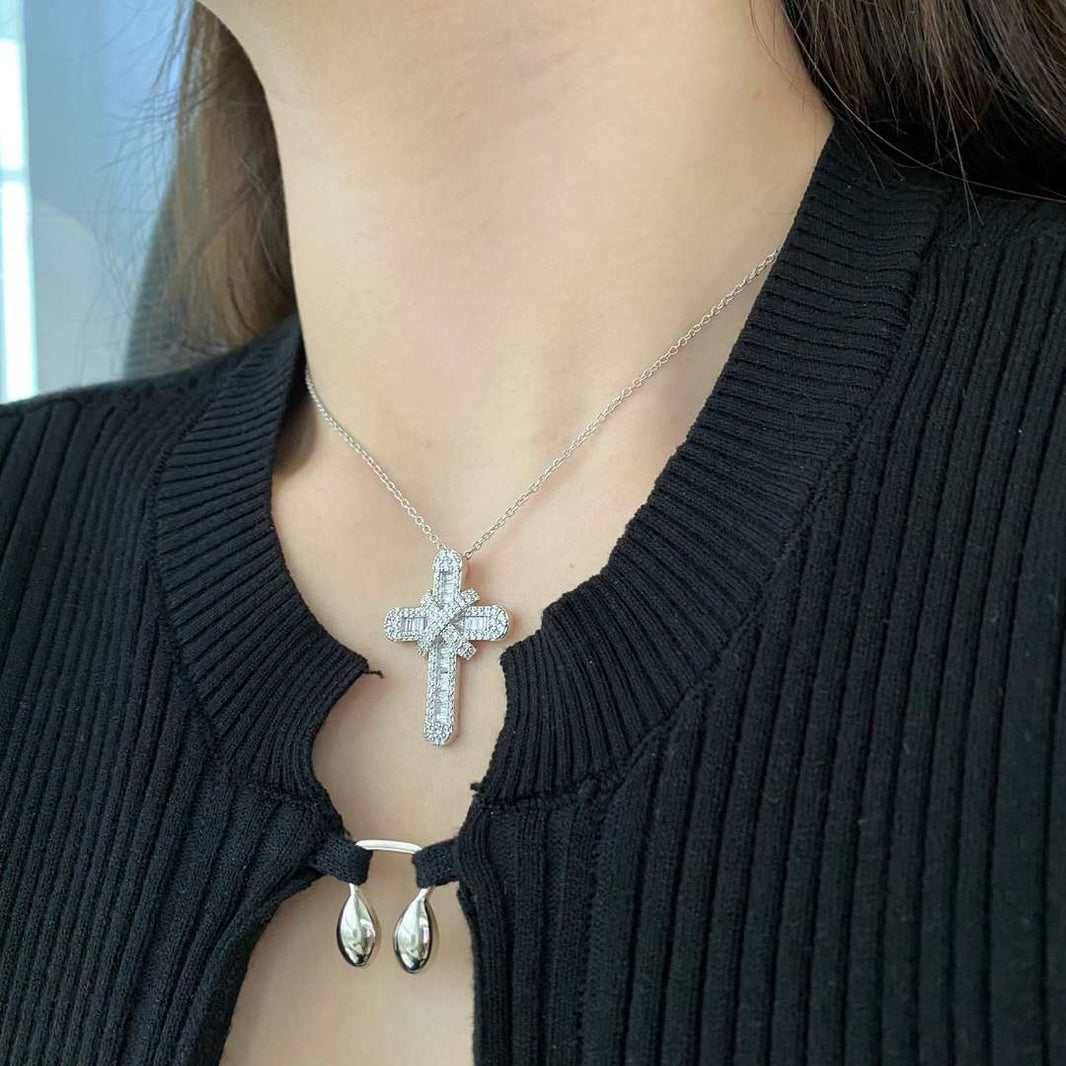 [LUCKY LOVE]Gypsophila With Dimonds Necklace