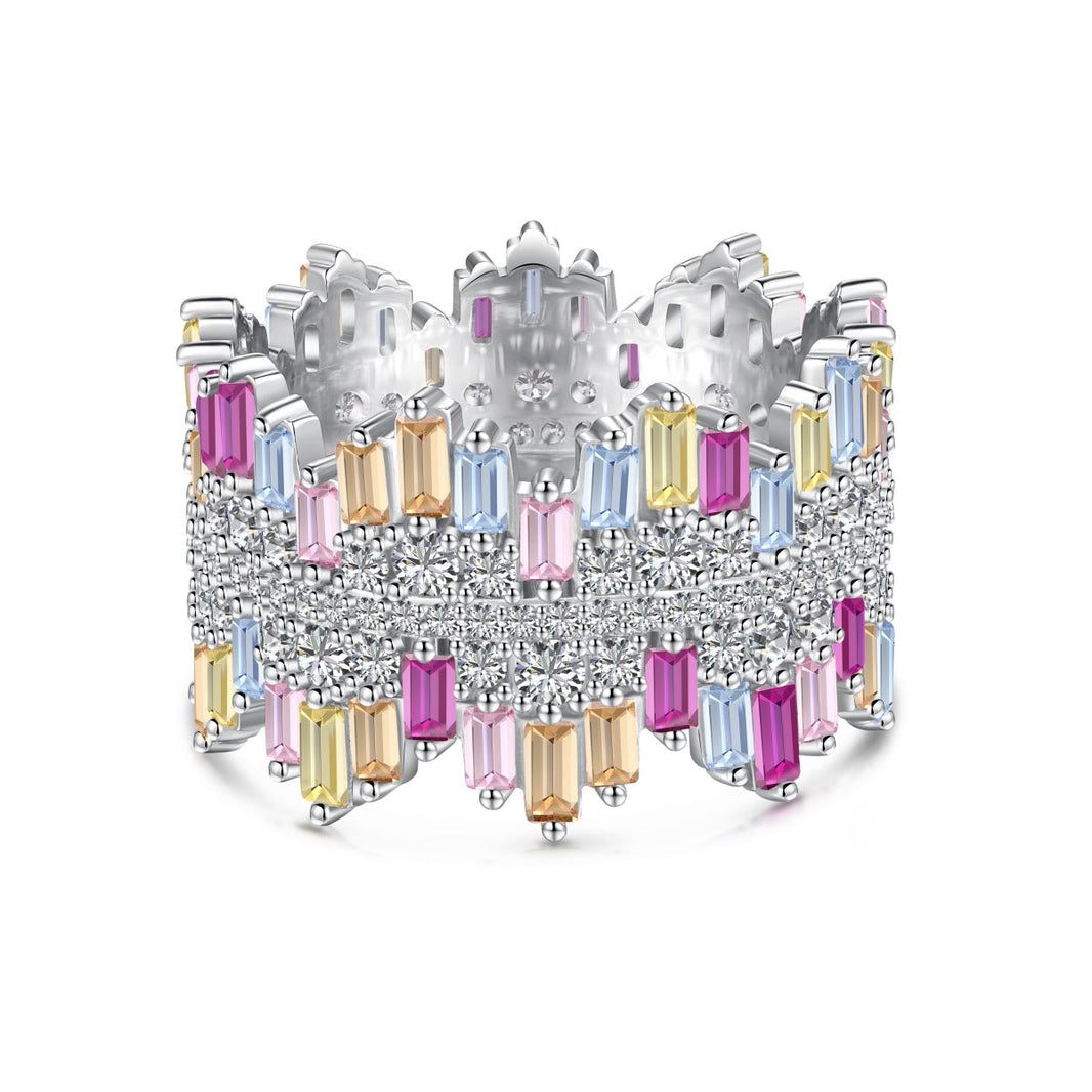 [LUCKY LOVE]Luxurious Colorful Radiant Cut Daily Ring