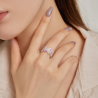[LUCKY LOVE]Luxurious Colorful Radiant Cut Daily Ring