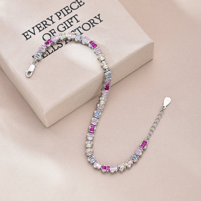 [LUCKY LOVE]Delicate Colorful Emerald Cut Party Bracelet