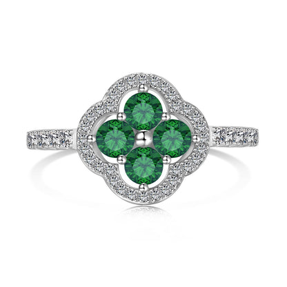 [LUCKY LOVE]Four Leaf Clover Flower Design Ring