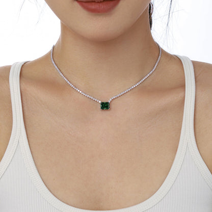 [LUCKY LOVE]4.0 Carat Elegant Radiant Cut Necklace