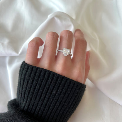 [LUCKY LOVE]Eternity Splashy Romantic Heart Shape Lover Ring