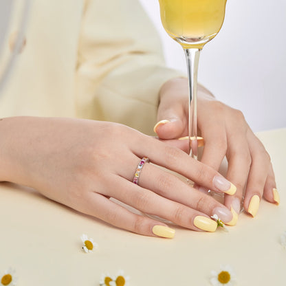 [LUCKY LOVE]Dazzling Lustrous Round Cut Tennis Ring