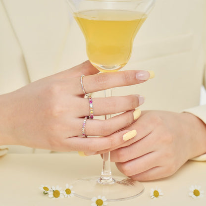 [LUCKY LOVE]Dazzling Lustrous Round Cut Tennis Ring