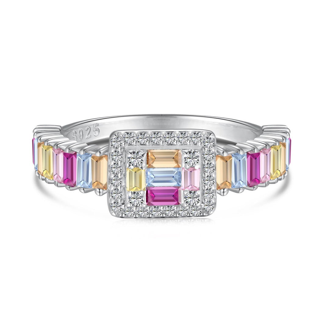[LUCKY LOVE]Exquisite Colorful Radiant Cut Party Ring