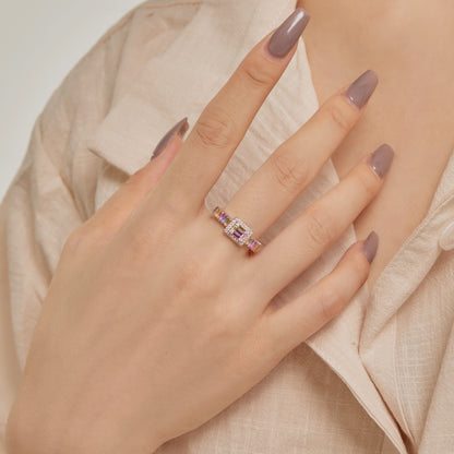 [LUCKY LOVE]Exquisite Colorful Radiant Cut Party Ring