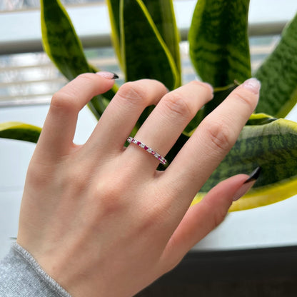 [LUCKY LOVE]Exquisite Colorful Round Cut Tennis Ring
