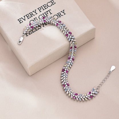 [LUCKY LOVE]Dainty Radiant Emerald Cut Daily Bracelet